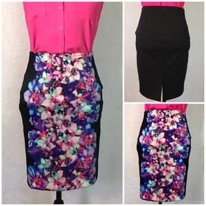 Express Floral Print Pencil Skirt